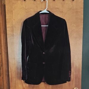 Elegant Velvet Blazer with Button Details